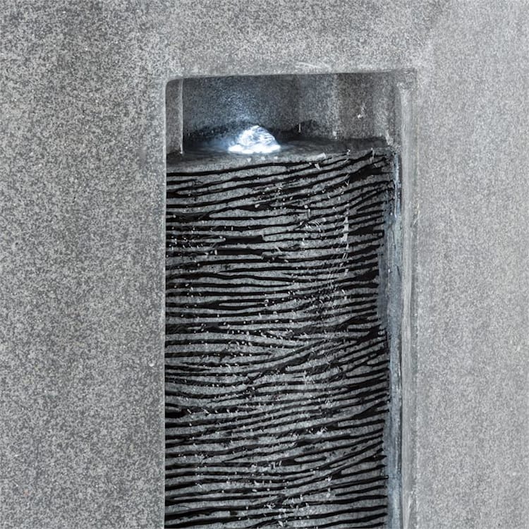 Niagara, Fântănă de perete, LED-uri, 37 x 88 x 9 cm, pompă, aspect de piatră naturală