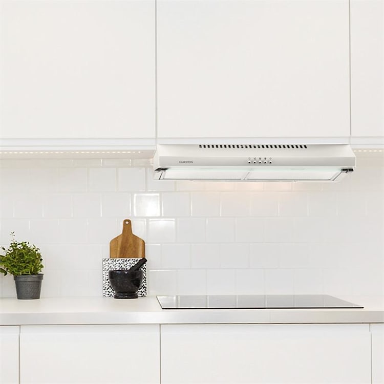 Purista wyciąg okap podszafkowy metal szkło 60cm 190m³/h zabudowa