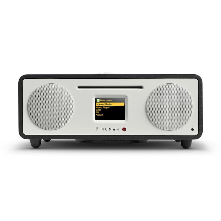 NUMAN Two - 2.1 design internetradio met cd speler 30W USB bluetooth Spotify Connect DAB+ bediening per app podcast Zwart