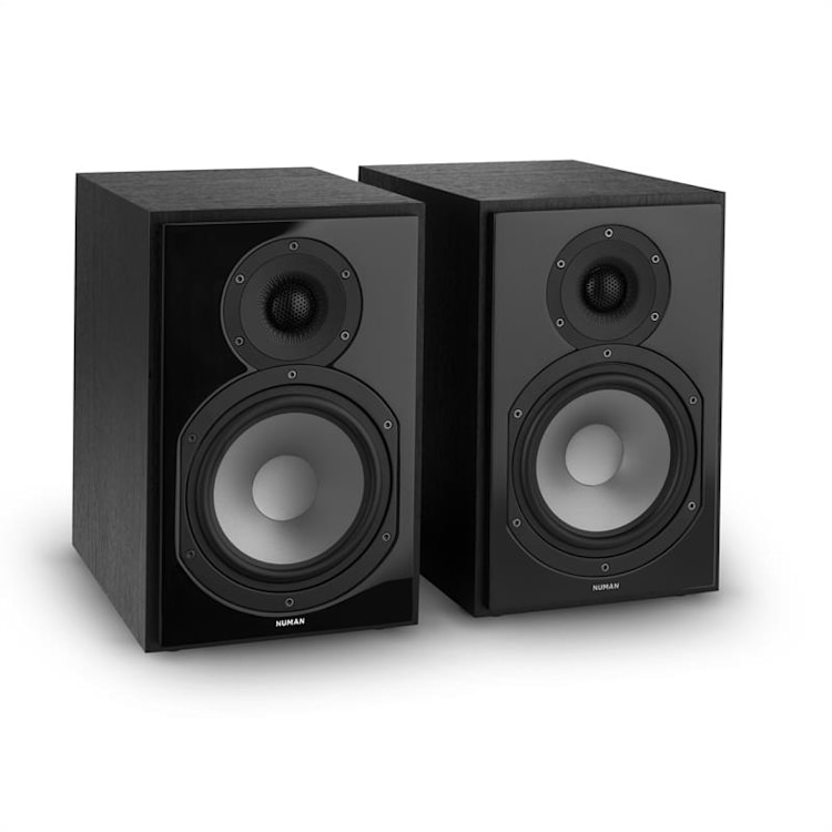 Reference 802 Twee-Wegs Boekenplankluidspreker Paar zwart Black Wood | No Cover