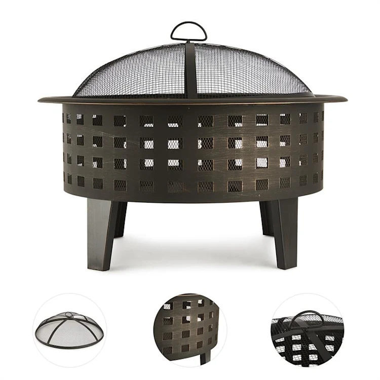 Blumfeldt Boston Fire Bowl Fire Pit Ø 70 cm Steel Blackened