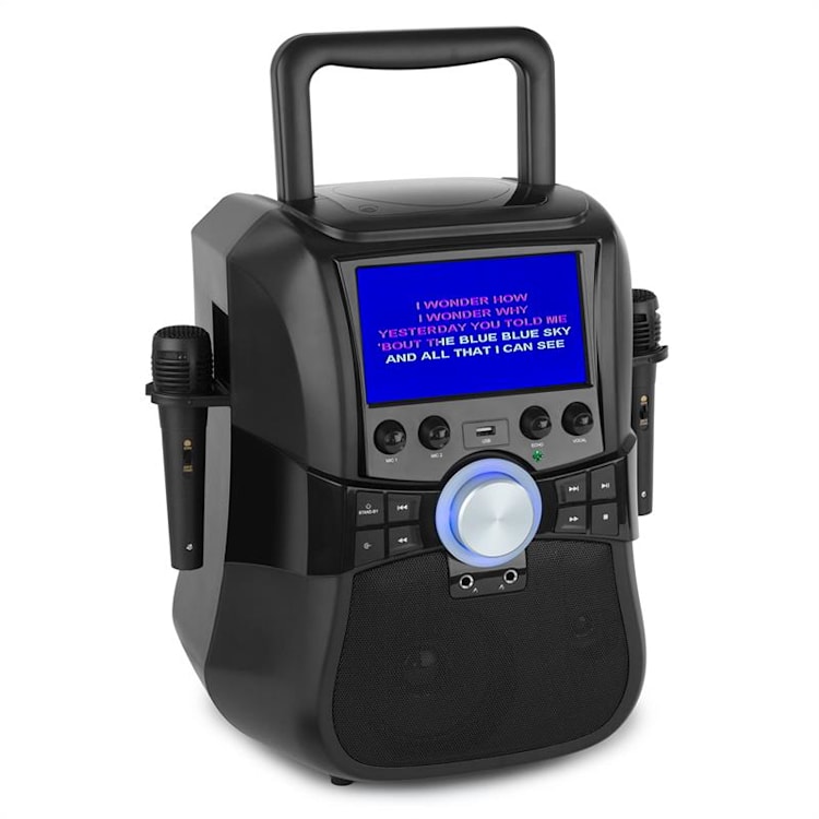 Stage Hero Karaoke-Installatie Bluetooth DVD 7" TFT 2 Microfoons accu