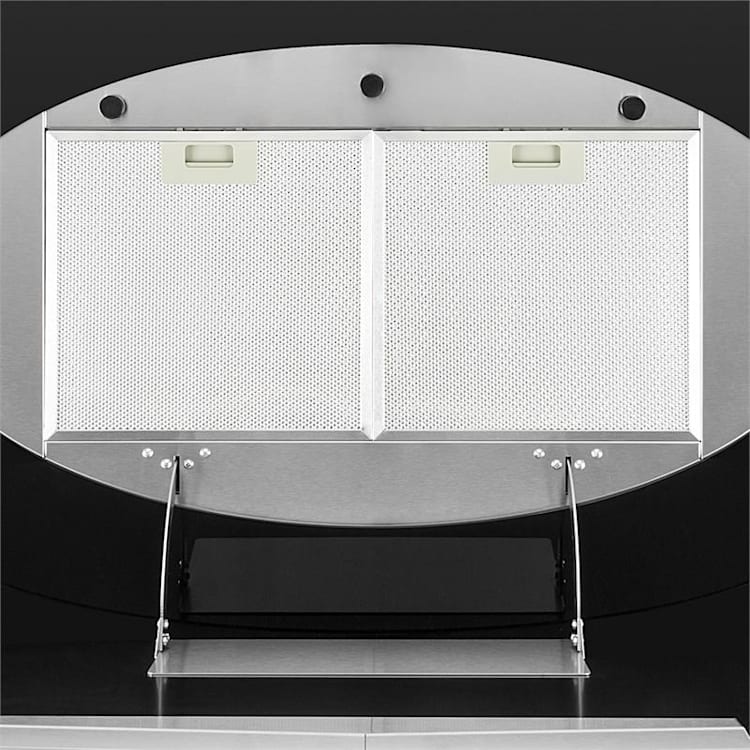 Secret Service, digestoř, 110 cm, stropní, 800 m³/h, sklo, LED, černá Černá