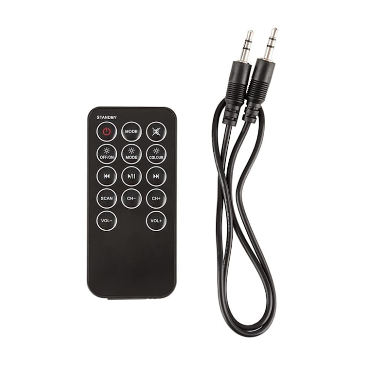 Light Up Tower Speaker Turmlautsprecher 2 x 7 W RMS BT LED USB UKW Schwarz