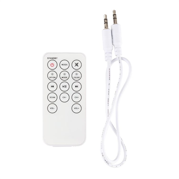 Light Up Tower Speaker 2 x 7 W (RMS) Bluetooth LED USB VHF Telecomando Bianco