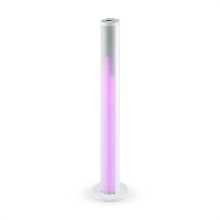 Light Up Tower Speaker 2 x 7 W (RMS) Bluetooth LED USB VHF Telecomando Bianco