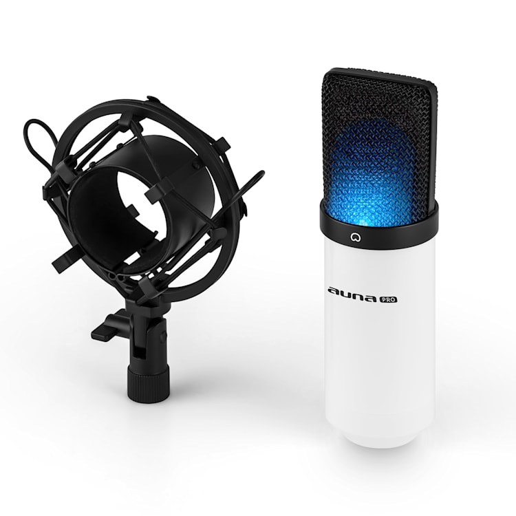 MIC-900-WH USB Condensatore Microfono Bianco Rene Studio LED Bianco | Nero