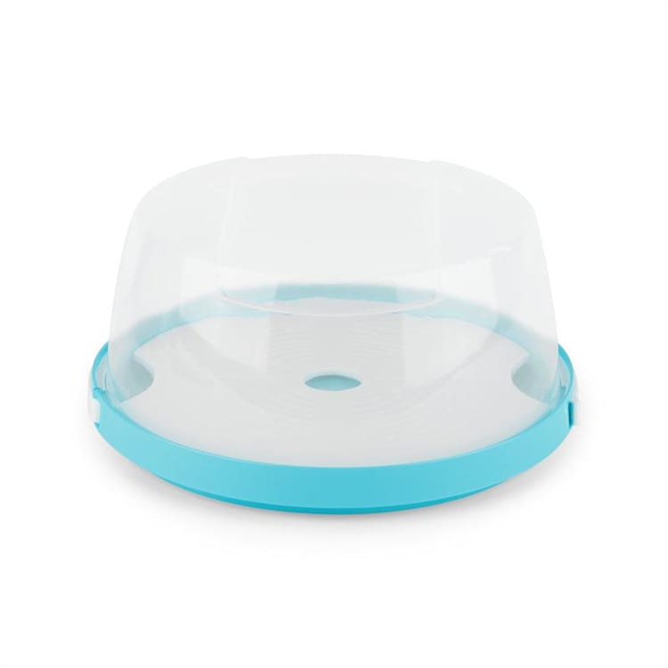 Boîte de transport à gâteaux cloche transparente cupcakes Ø26cm -bleu