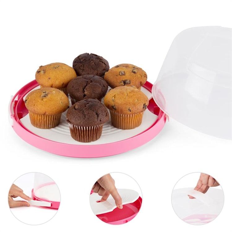 Pinkkäppchen Tortenglocke Kuchenbox Ø26cm pink