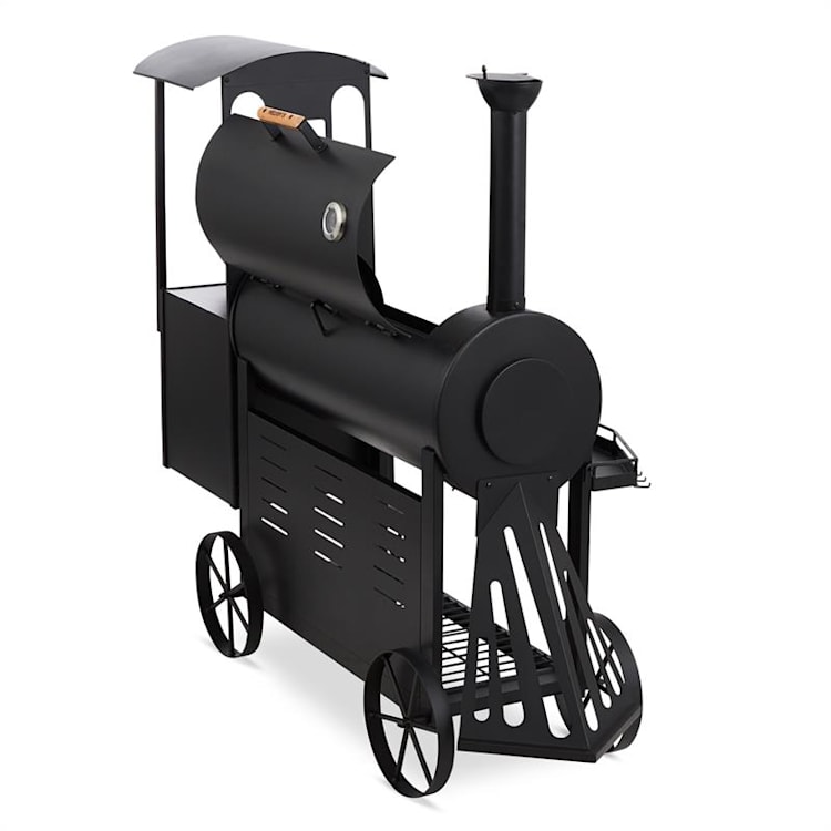 Dampflok Smoker Grill à charbon fumoir sur roues cuve acier 3mm