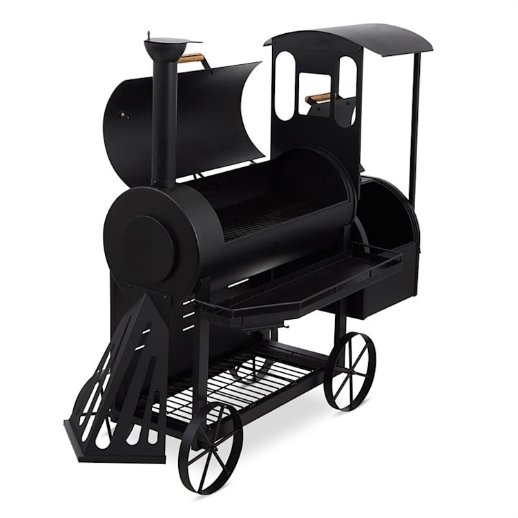 Dampflok Smoker Grill à charbon fumoir sur roues cuve acier 3mm
