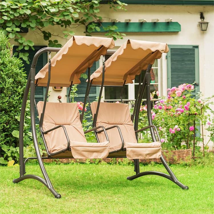 Skywalker Columpio de jardín Hamaca 180 cm 2 asientos Toldo