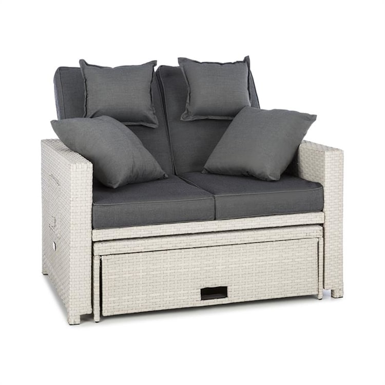 Comfortzone rotan loungebank tweezits incl. klaptafel - wit