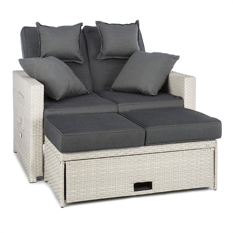 Comfortzone rotan loungebank tweezits incl. klaptafel - wit