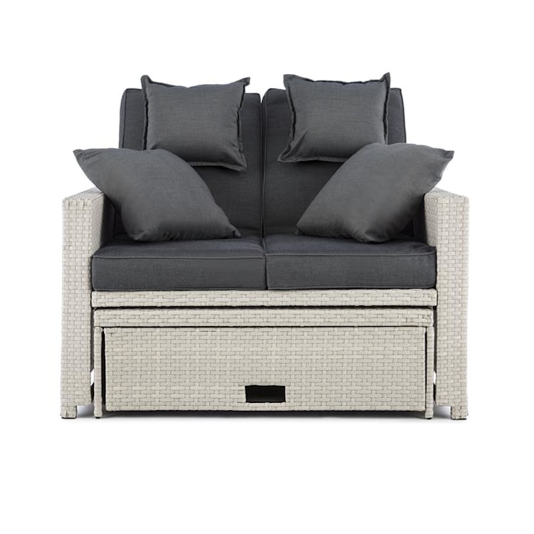 Comfortzone rotan loungebank tweezits incl. klaptafel - wit