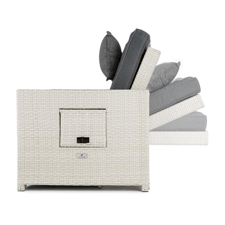 Comfortzone rotan loungebank tweezits incl. klaptafel - wit
