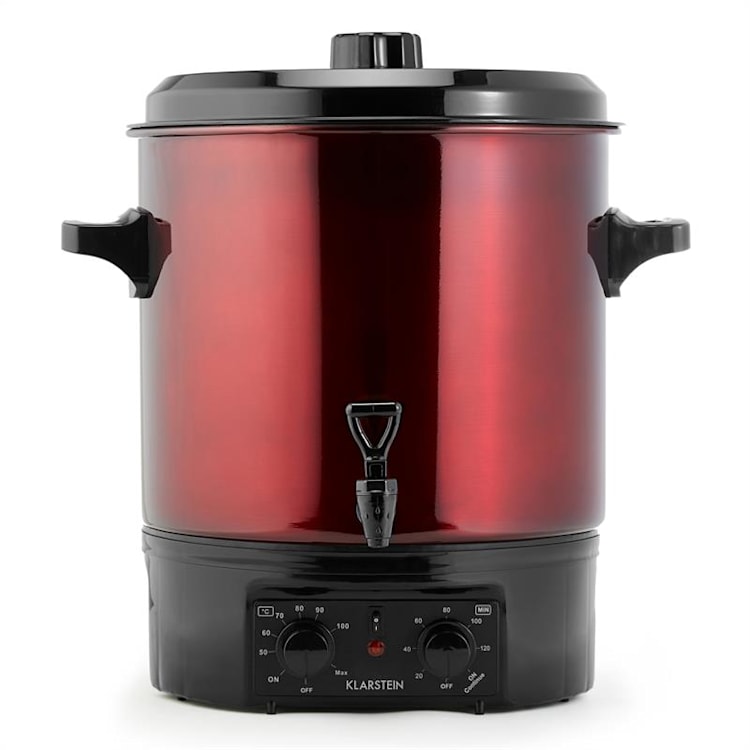 Biggie Olla pasteurizadora Acero inoxidable 27 litros 2000W Temporizador rojo Análogo | 27 Ltr | Rojo Metálico
