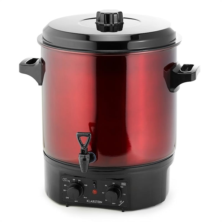 Biggie Olla pasteurizadora Acero inoxidable 27 litros 2000W Temporizador rojo Análogo | 27 Ltr | Rojo Metálico