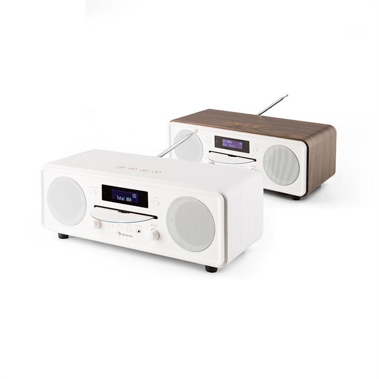 Melodia CD DAB+/OUC Desktop Radio Lettore CD Bluetooth Alarm Snooze bianco