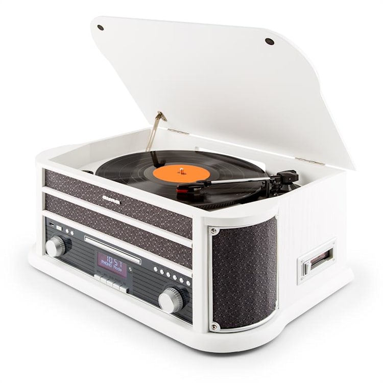 Belle Epoque 1908 DAB equipo estéreo vintage tocadiscos DAB+Bluetooth Blanco | CD-Player / Bluetooth / DAB Radio