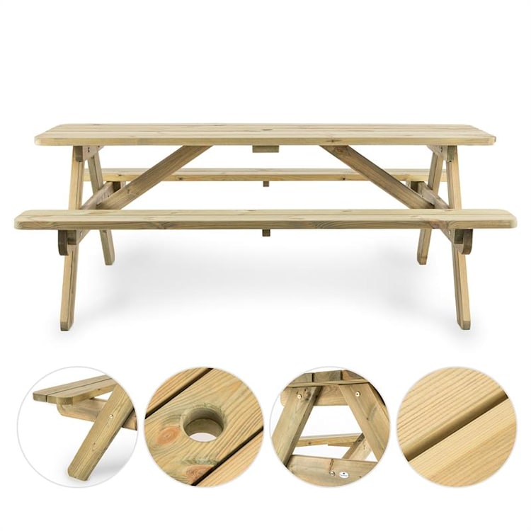180 table pique-nique mobilier jardin table banc 32mm bois FSC