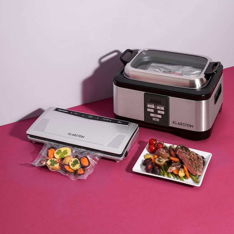 FoodLocker slim Vakuumierer 130W doppelte Schweißnaht Grau