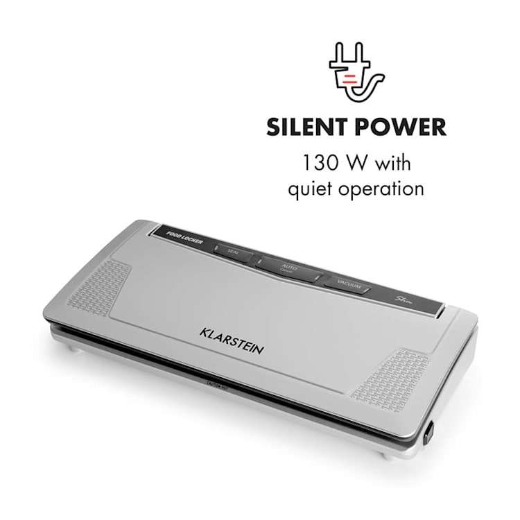FoodLocker slim Vakuumierer 130W doppelte Schweißnaht Grau
