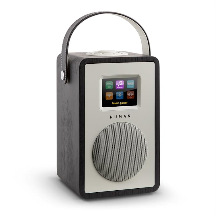 Mini Two design internetradio WiFi DLNA bluetooth DAB/DAB+ UKW - eiken Geen accu | Zwart