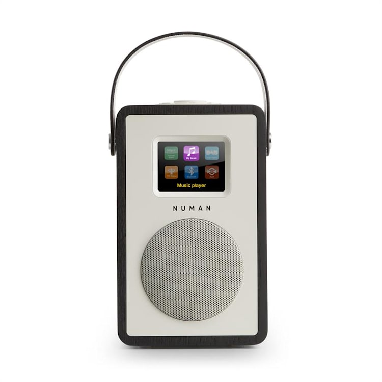 Mini Two design internetradio WiFi DLNA bluetooth DAB/DAB+ UKW - eiken Geen accu | Zwart
