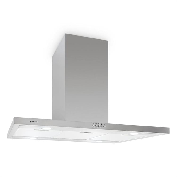 Bonita Dunstabzugshaube 90cm 500 m³/h Inselhaube Design Edelstahl Silber
