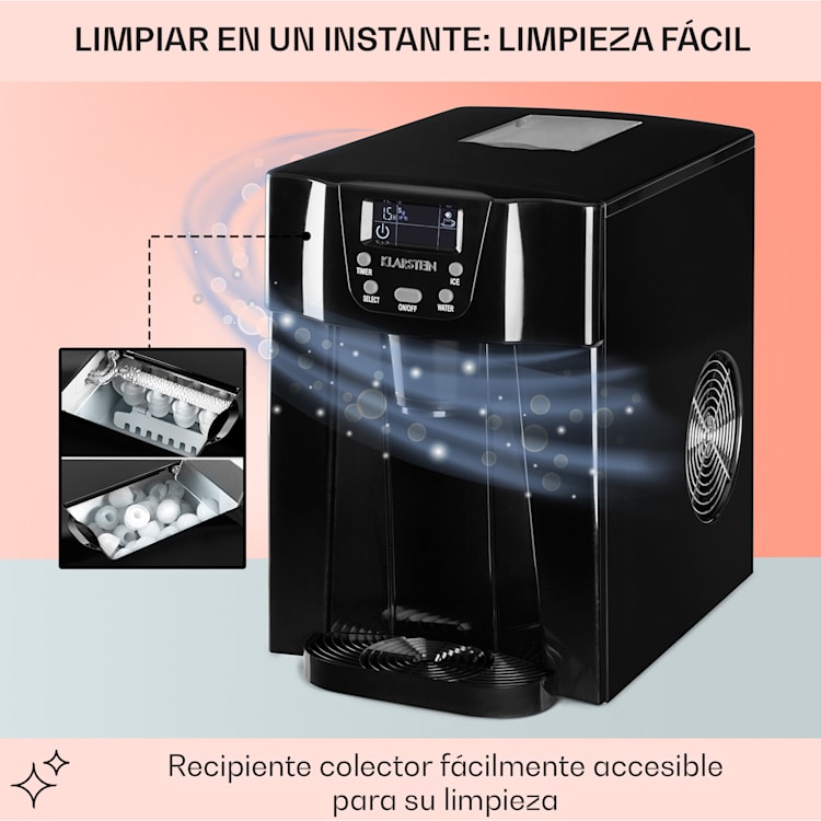Ice Volcano 2GB Máquina de hielo LED 12kg negro Negro