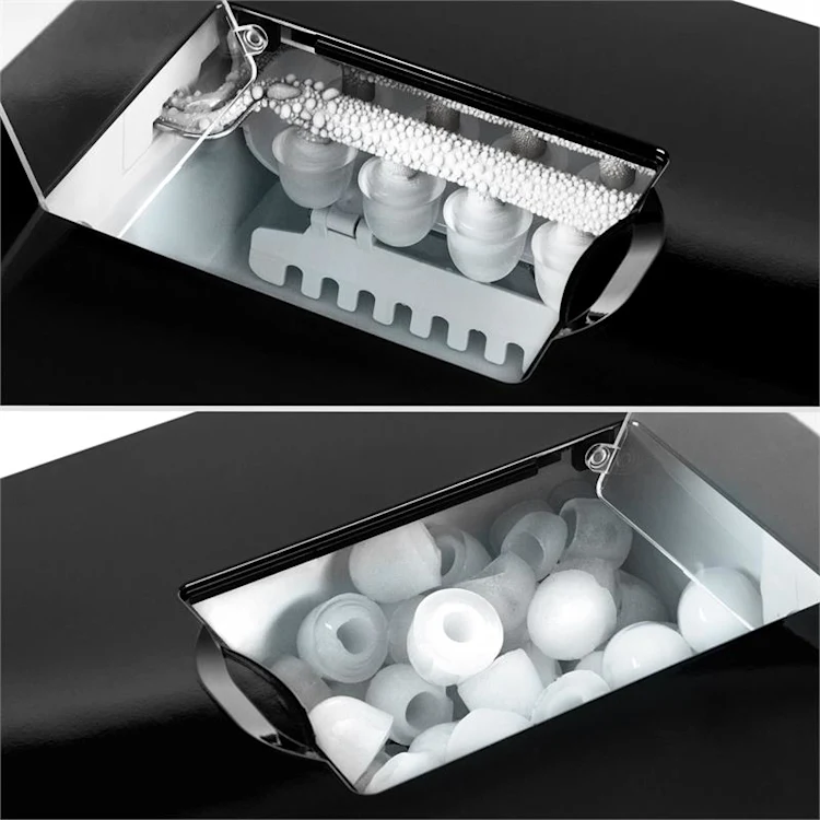 Ice Volcano 2GB Ice Cube Machine LED 12kg every 24h 2l 6-10min Black Black