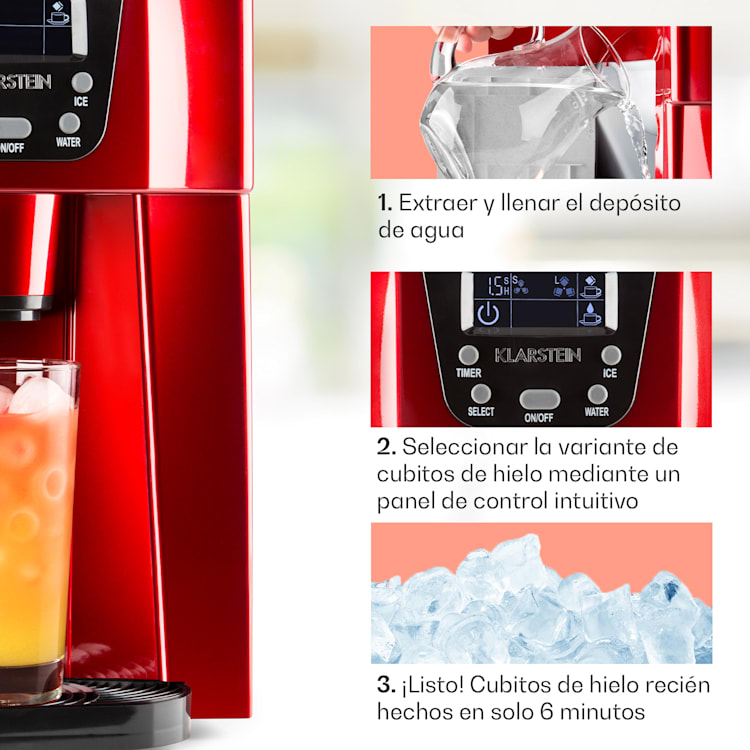 Ice Volcano 2GR Máquina de hielo 12kg/24h 2 Ltr rojo Rojo