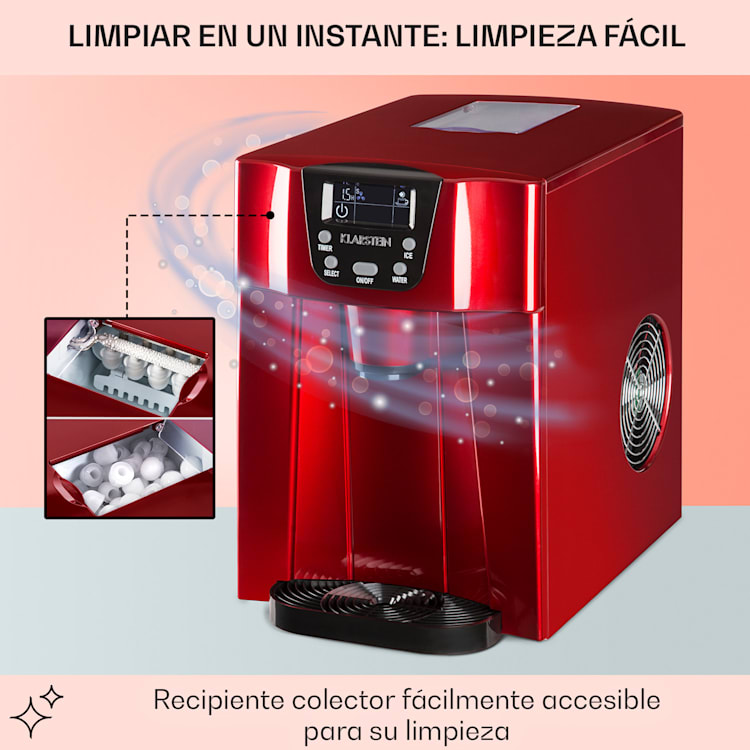 Ice Volcano 2GR Máquina de hielo 12kg/24h 2 Ltr rojo Rojo