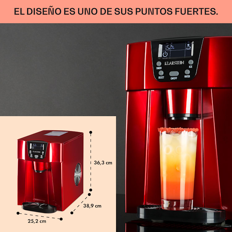 Ice Volcano 2GR Máquina de hielo 12kg/24h 2 Ltr rojo Rojo