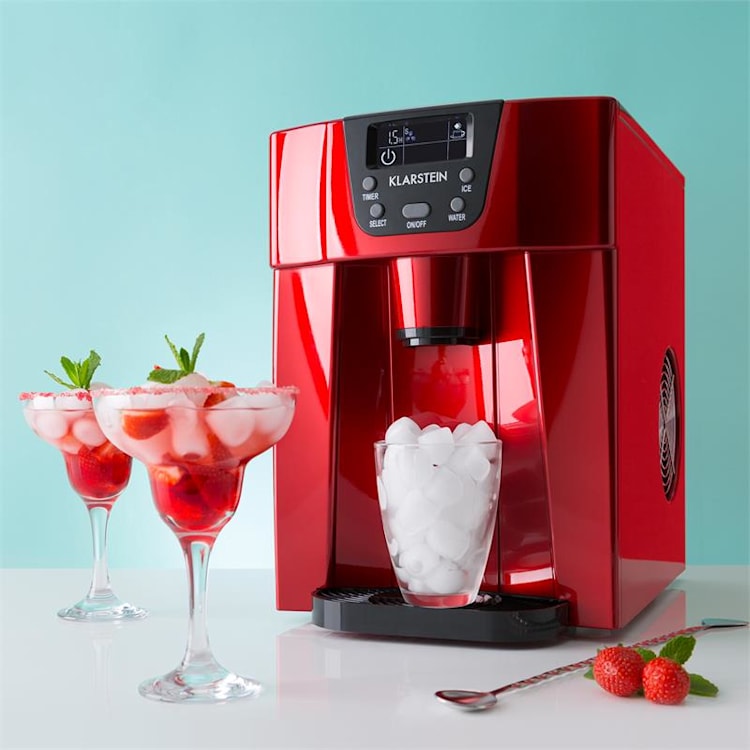 Ice Volcano 2G Kostkarka do lodu LED | 12 kg na 24 h | 2 l | 6-10 min czerwona Czerwony