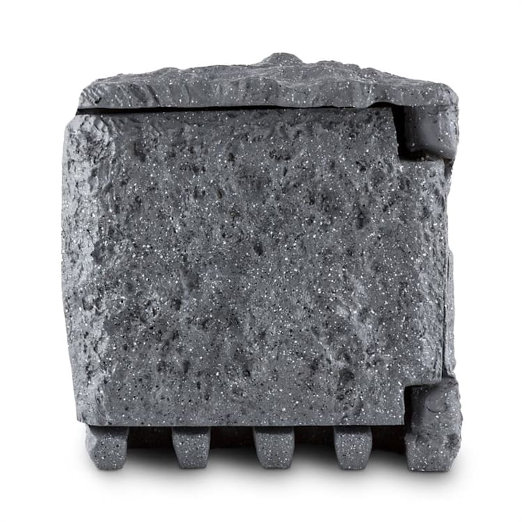 Power Rock Gartensteckdose 4-fach Verteiler 5m Steckdosenstein Fels 5 m Kabel | Grau