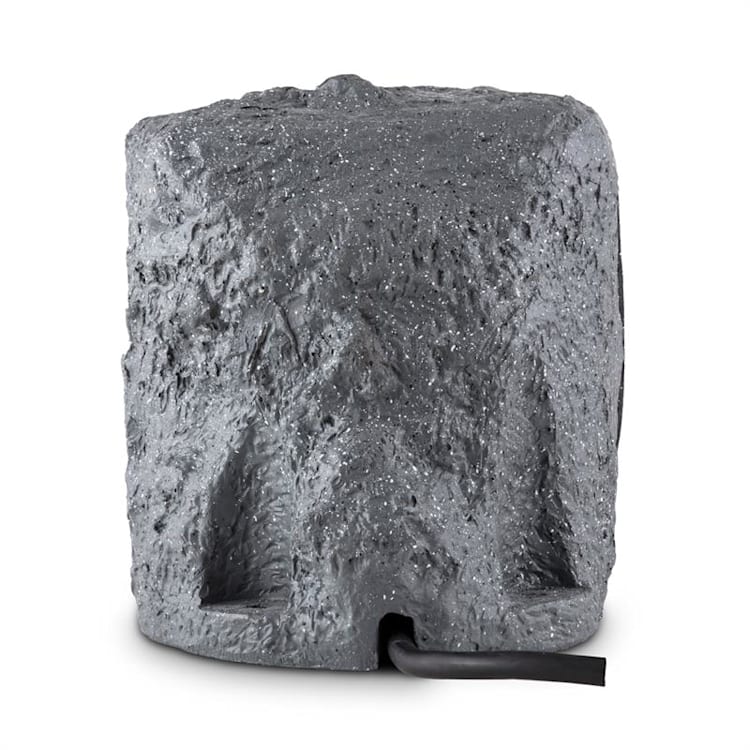 Power Rock Gartensteckdose 4-fach Verteiler 5m Steckdosenstein Fels 5 m Kabel | Grau