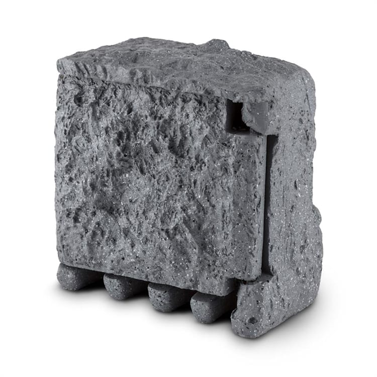 Power Rock Gartensteckdose 4-fach Verteiler 5m Steckdosenstein Fels 5 m Kabel | Grau