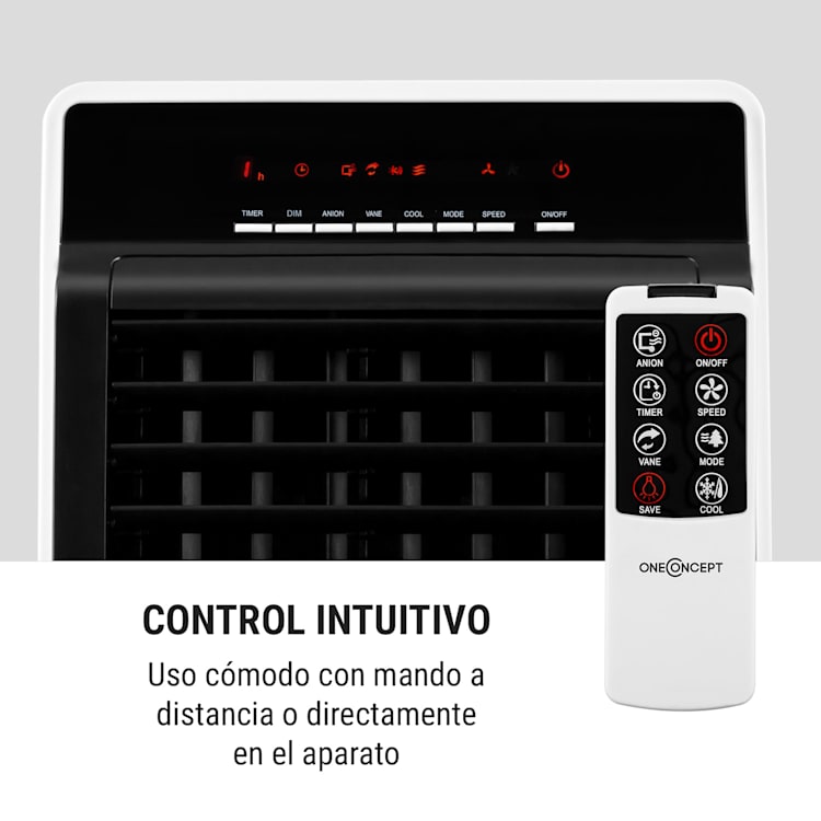 CTR 1 Climatizador evaporativo 4 en 1 con ventilador 65 W Mando a distancia Portátil Blanco Blanco