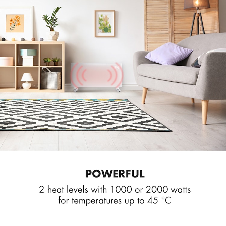 Bornholm convectieverwarmer 2000 W LED display 2 verwarmingsniveaus - Wit