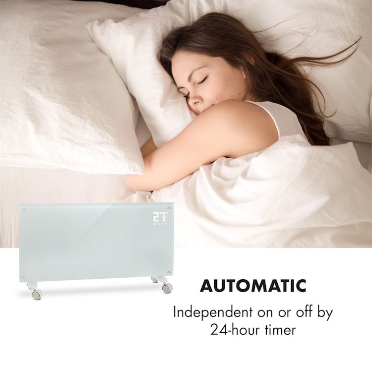 Bornholm convectieverwarmer 2000 W LED display 2 verwarmingsniveaus - Wit