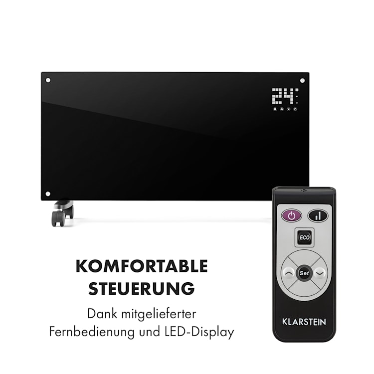 Bornholm Konvektions-Heizgerät 2000W Timer 2 Heizstufen ECO-Modus Schwarz
