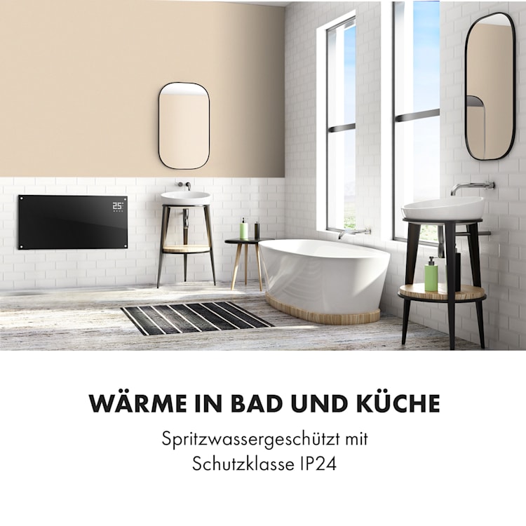 Bornholm Konvektions-Heizgerät 2000W Timer 2 Heizstufen ECO-Modus Schwarz