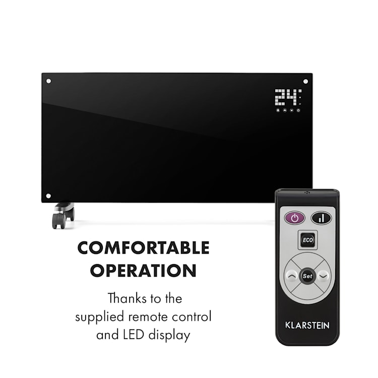 Bornholm Konvekčný ohrievač 2000W LED displej 2 stupne ohrevu Čierna Čierna