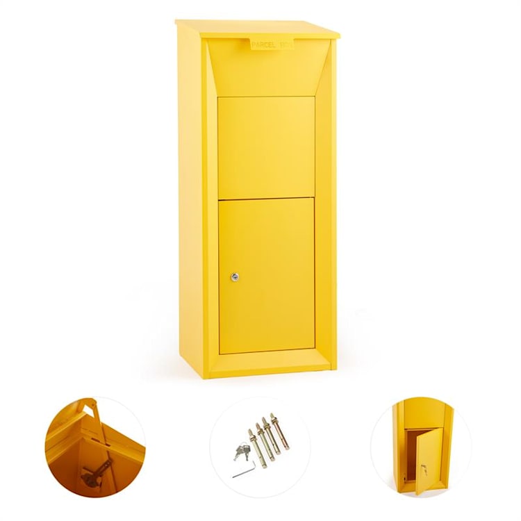 Postbutler Paketbox, postaláda csomagokra, álló postaláda, sárga