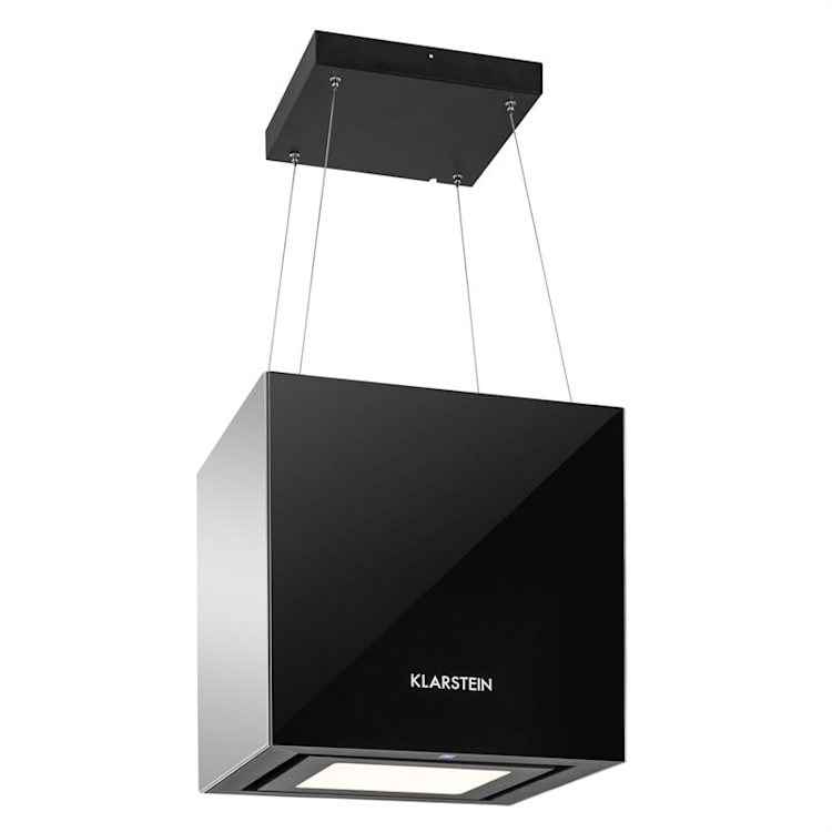 Kronleuchter Exaustor de Teto LED Vidro espelhado em Preto Preto