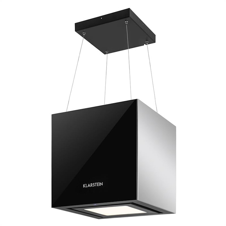 Kronleuchter Exaustor de Teto LED Vidro espelhado em Preto Preto