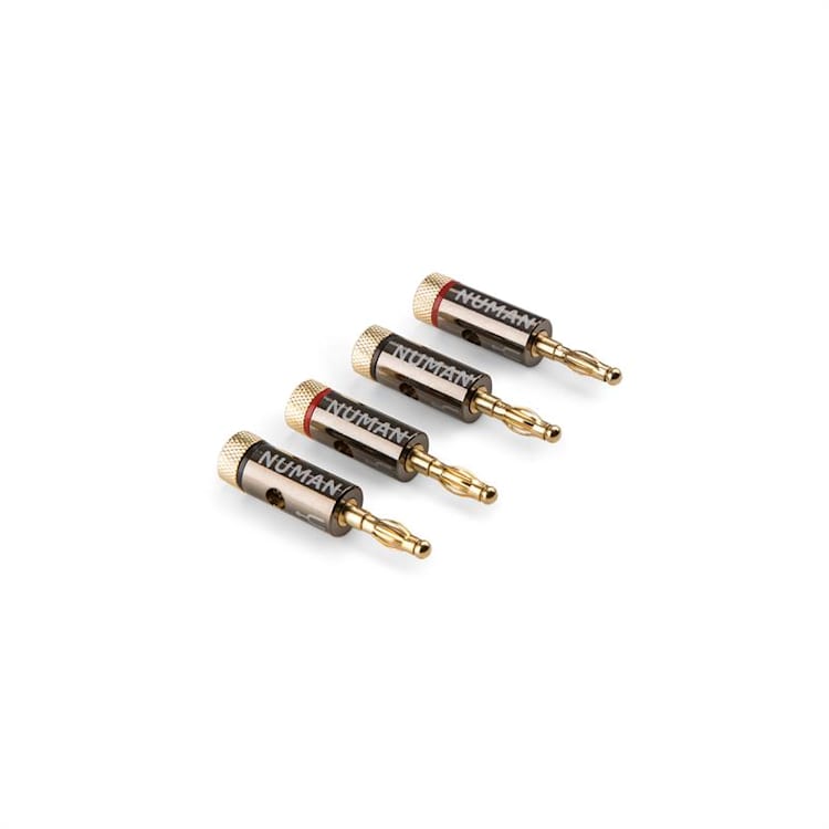 Banana Plug, prémiový banánikový konektor, pozlátený 24-karátovým zlatom, 4 mm²