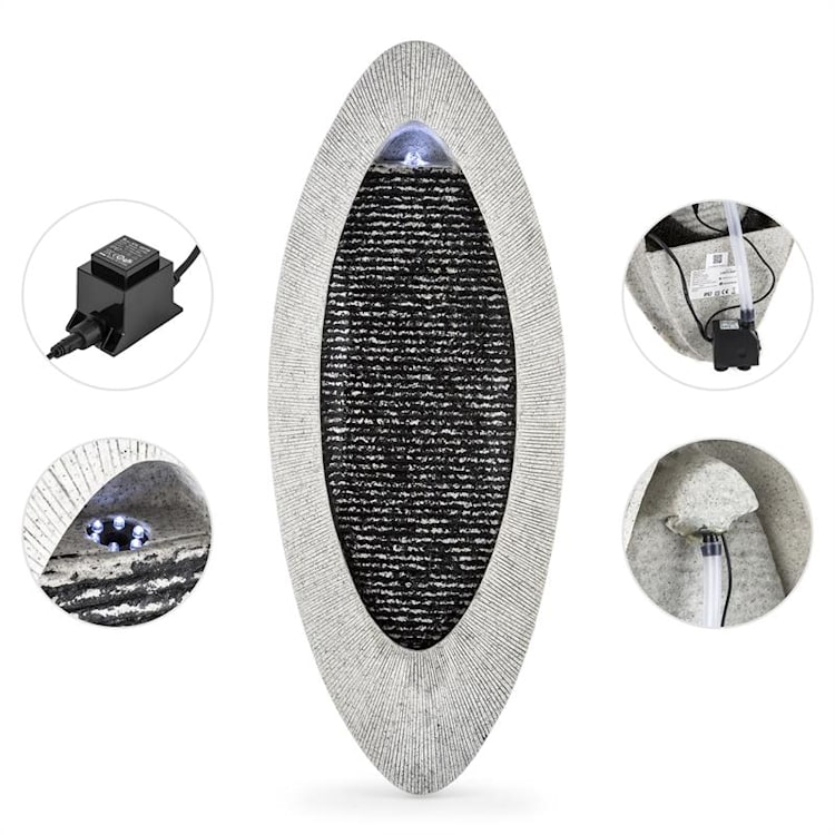 Gavarnie Fuente de pared LED 37,5x89,5x9 cm oval 6W bomba IP 67